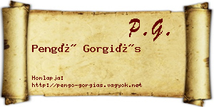 Pengő Gorgiás névjegykártya